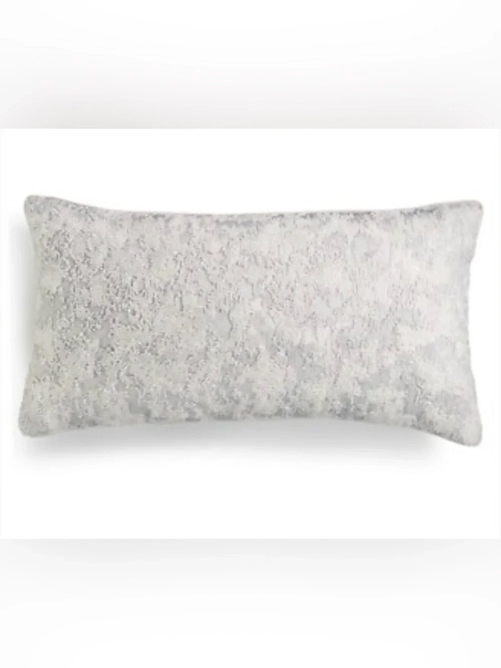 Hotel Collection Lithos silver beaded 12 x 22 decorative  Pillow